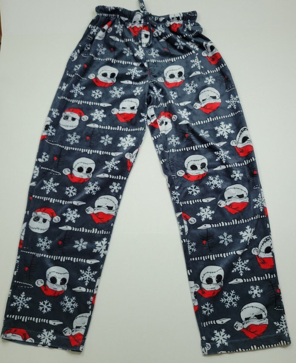 Disney Nightmare Before Christmas Fleece Lounge Pant Small Drawstring Button Fly